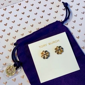 Logo Flower Resin Stud Earring